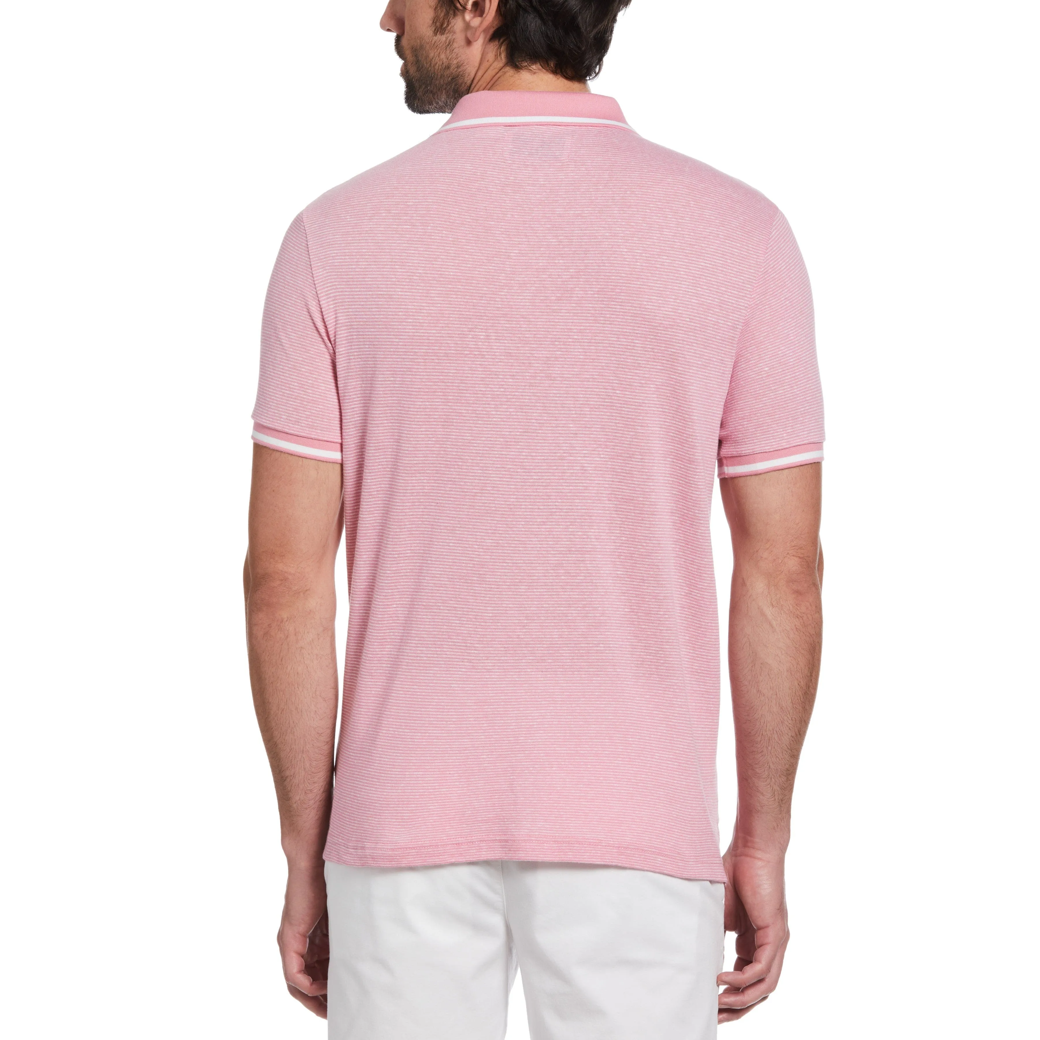 Micro Stripe Tipped Collar Polo
