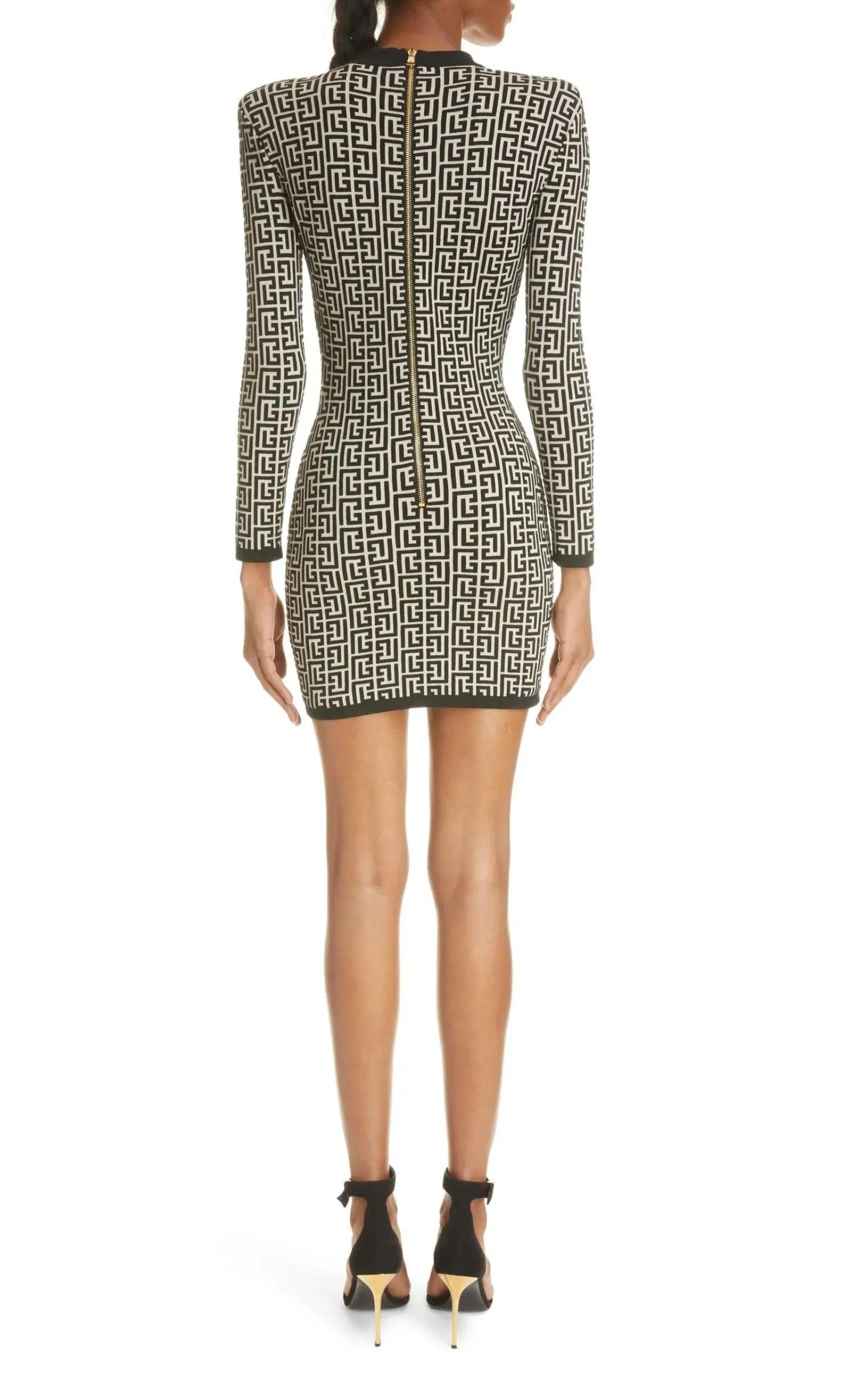 Monogram Jacquard Wool Blend Minidress