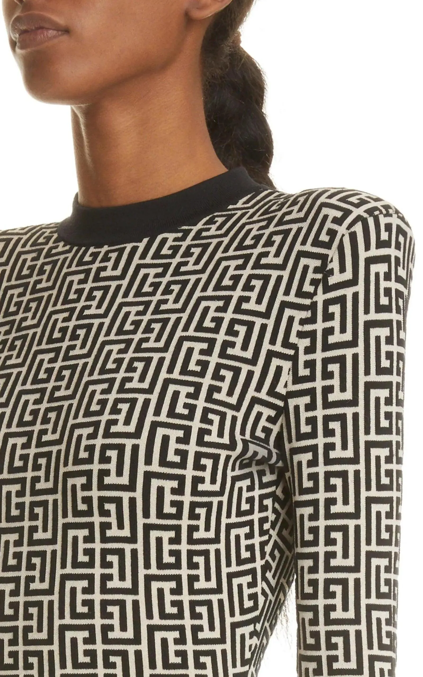 Monogram Jacquard Wool Blend Minidress
