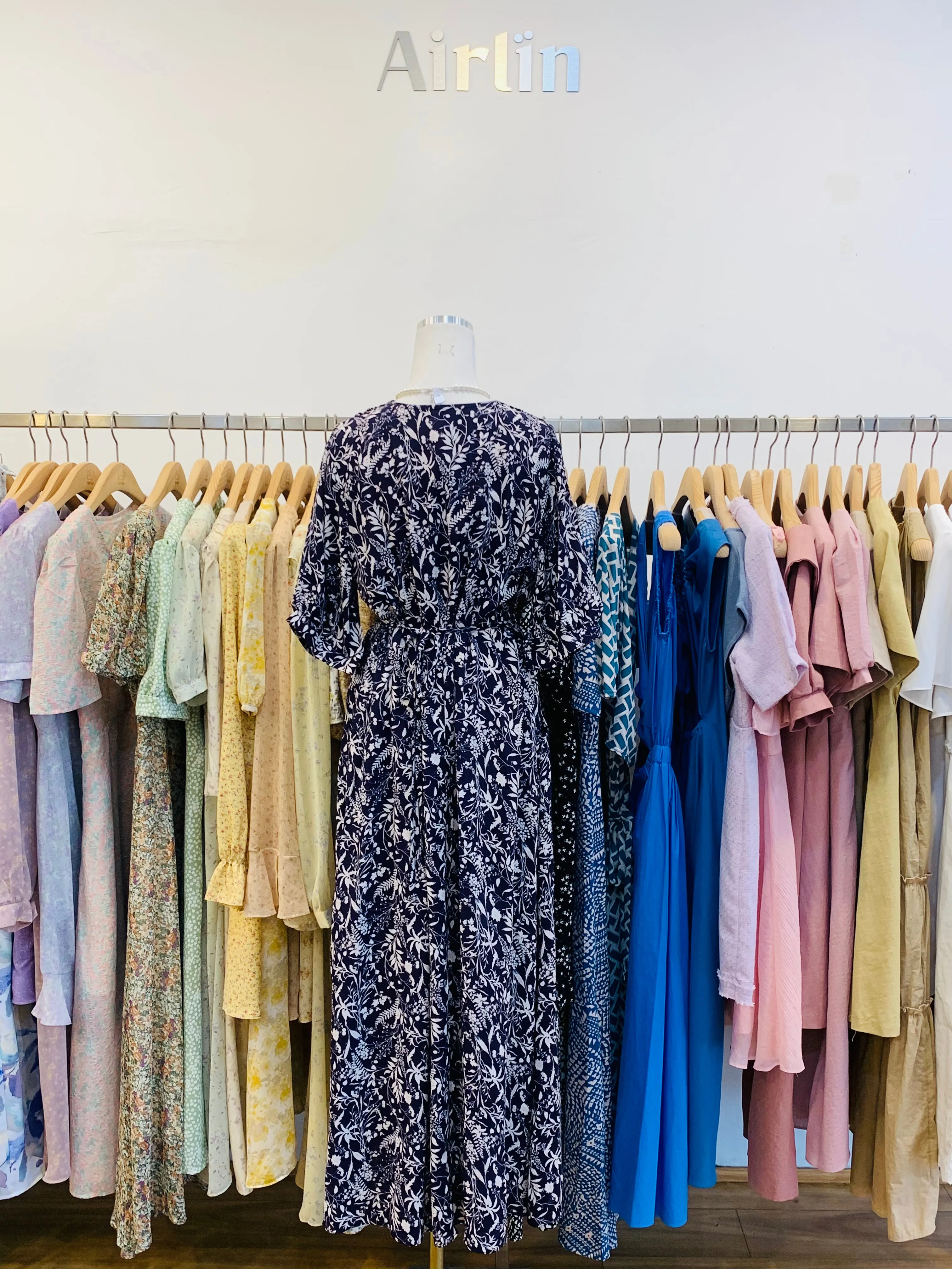Navy blue pattern dress