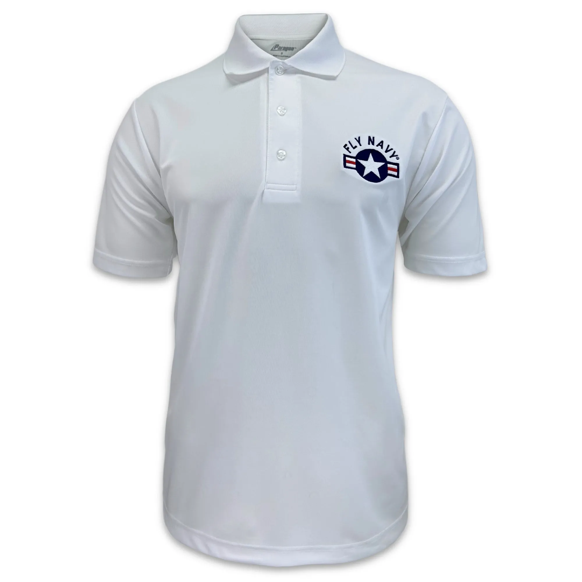 Navy Fly Navy Performance Polo (White)