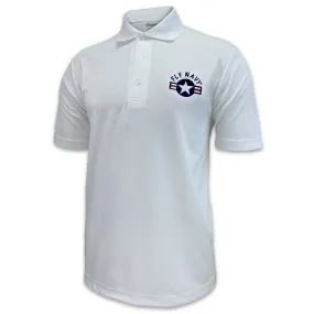 Navy Fly Navy Performance Polo (White)
