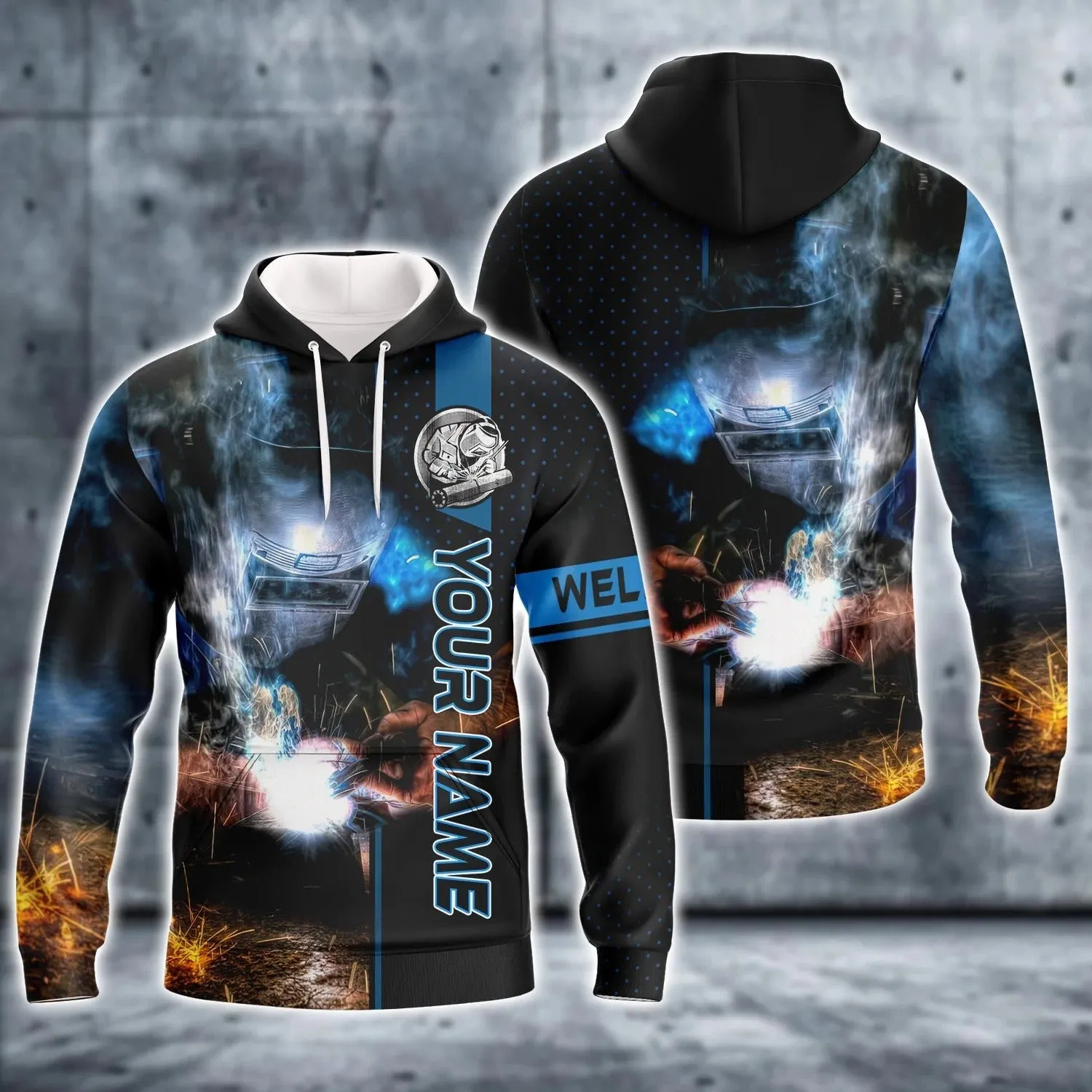 Personalized 3D All Over Print Welder Hoodie Zip Up Hoodie Welder Man, Welder Clothing, Welder Gifts