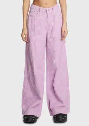 Pink Cord Sweeper Jeans