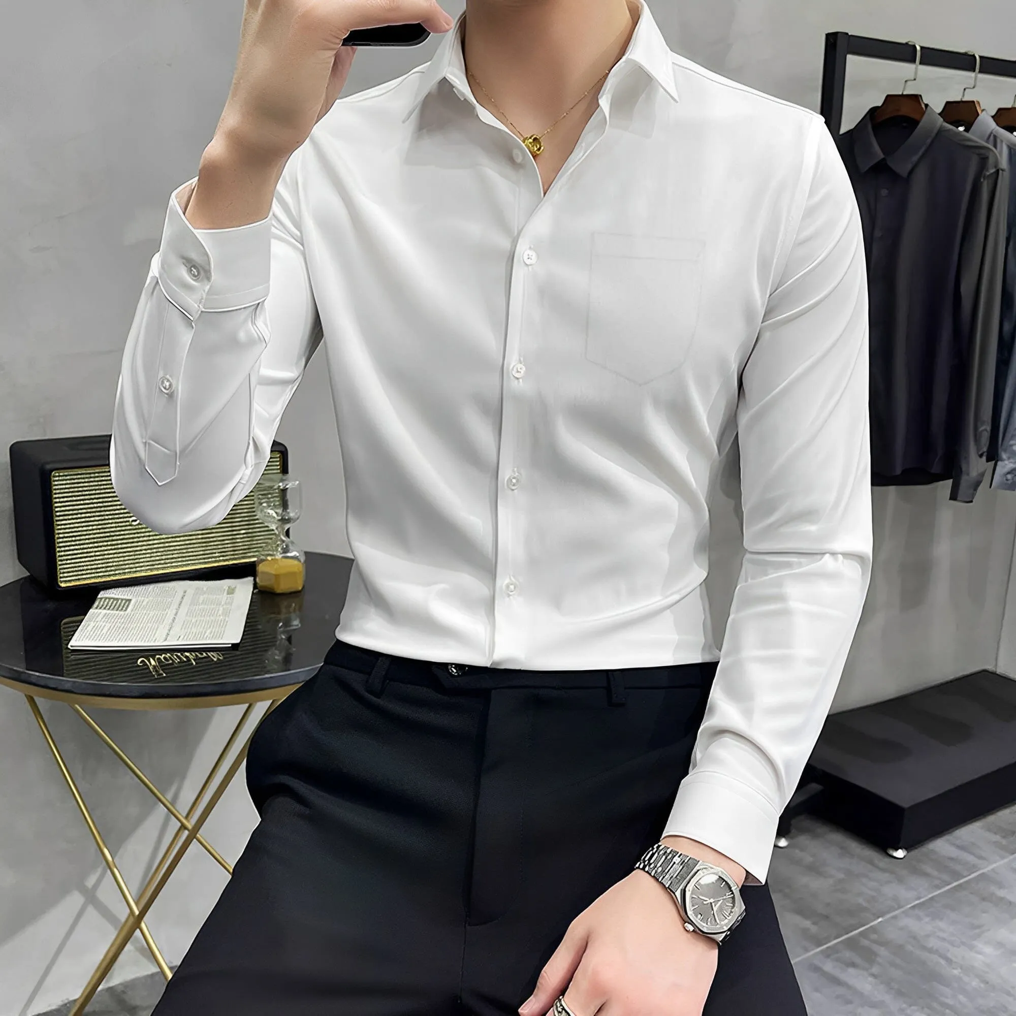 Polo Republica Slim Fit AirFlex: The Go-Anywhere Full Sleeves Shirt
