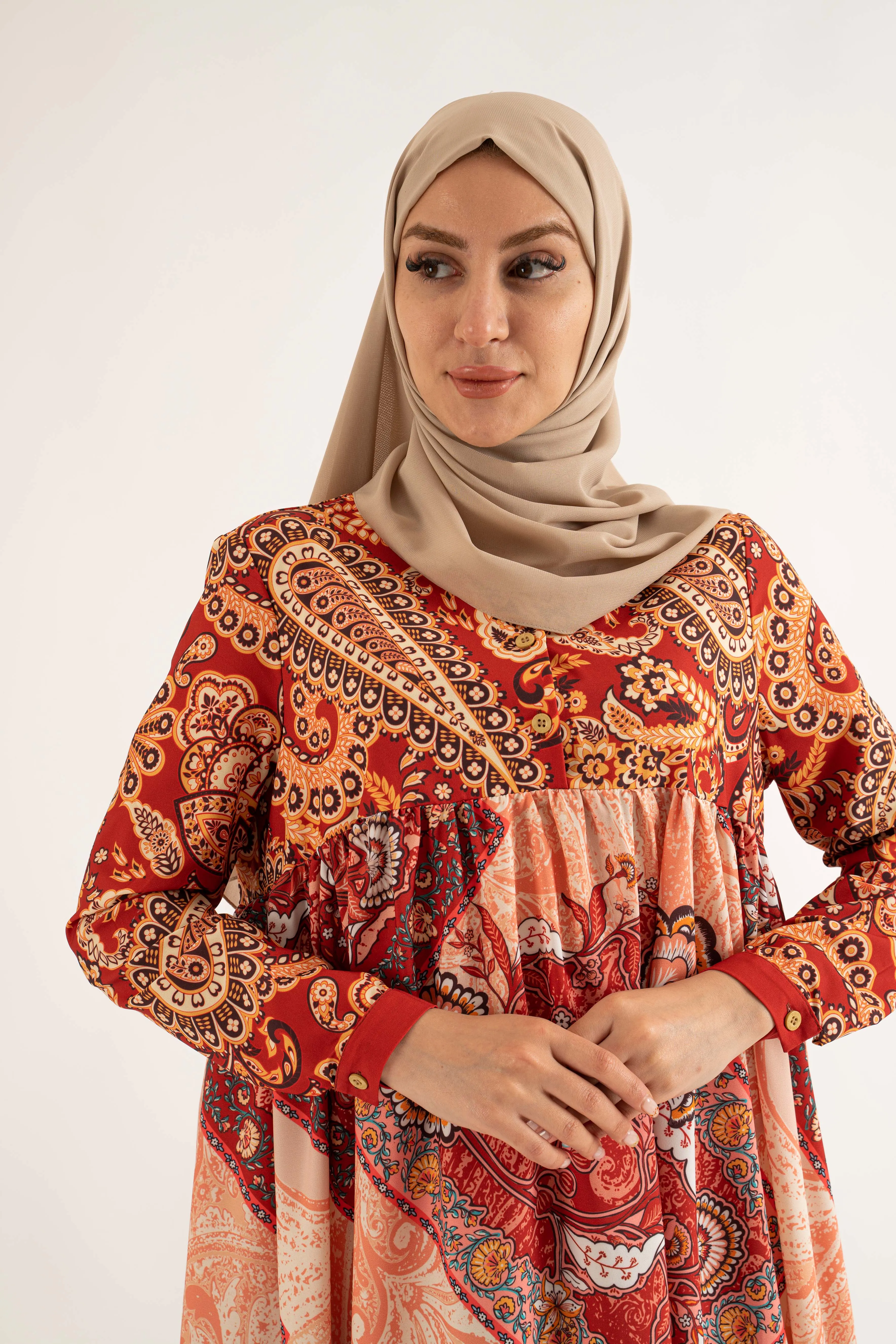 Rawan Maxi Dress - Burgundy