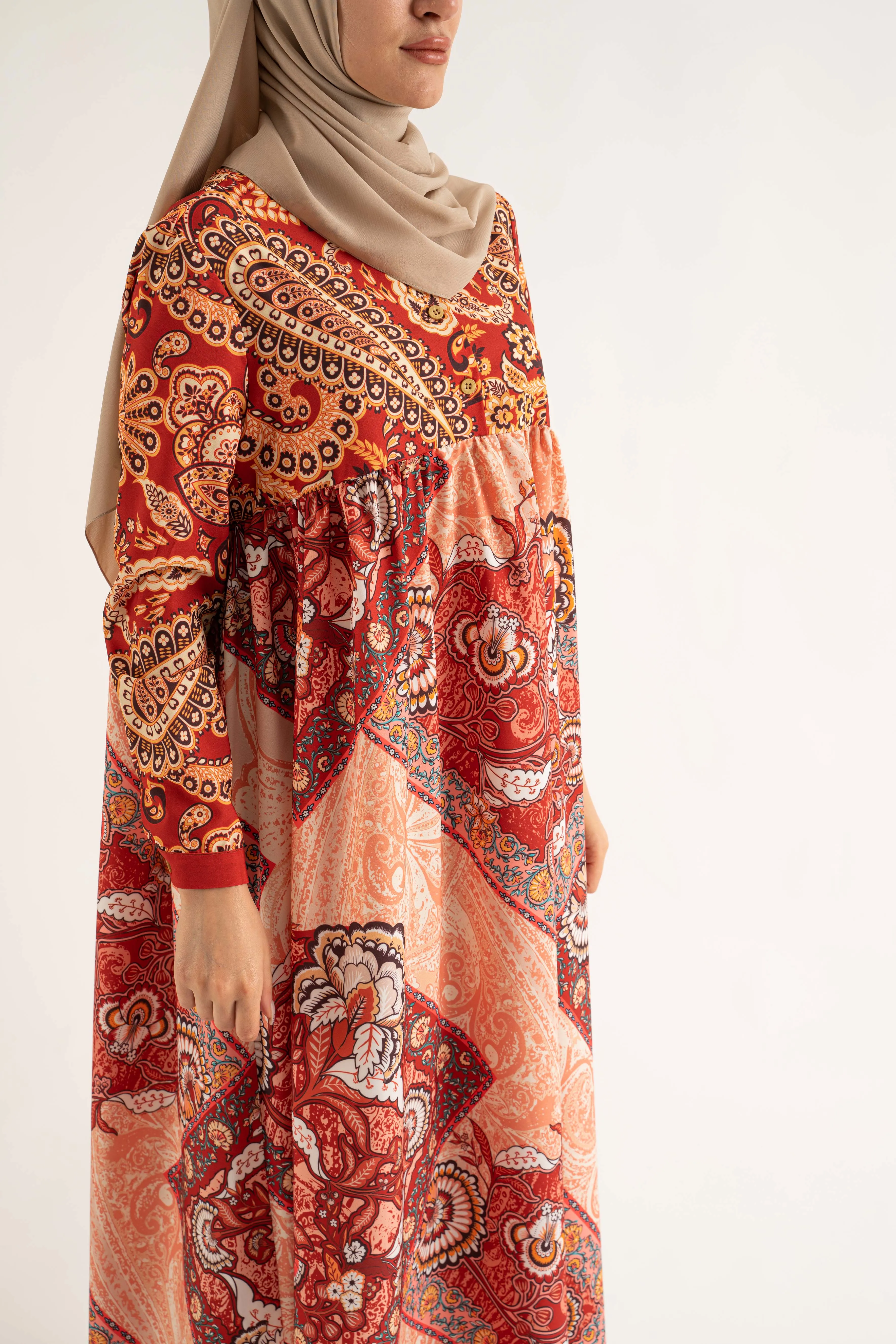 Rawan Maxi Dress - Burgundy