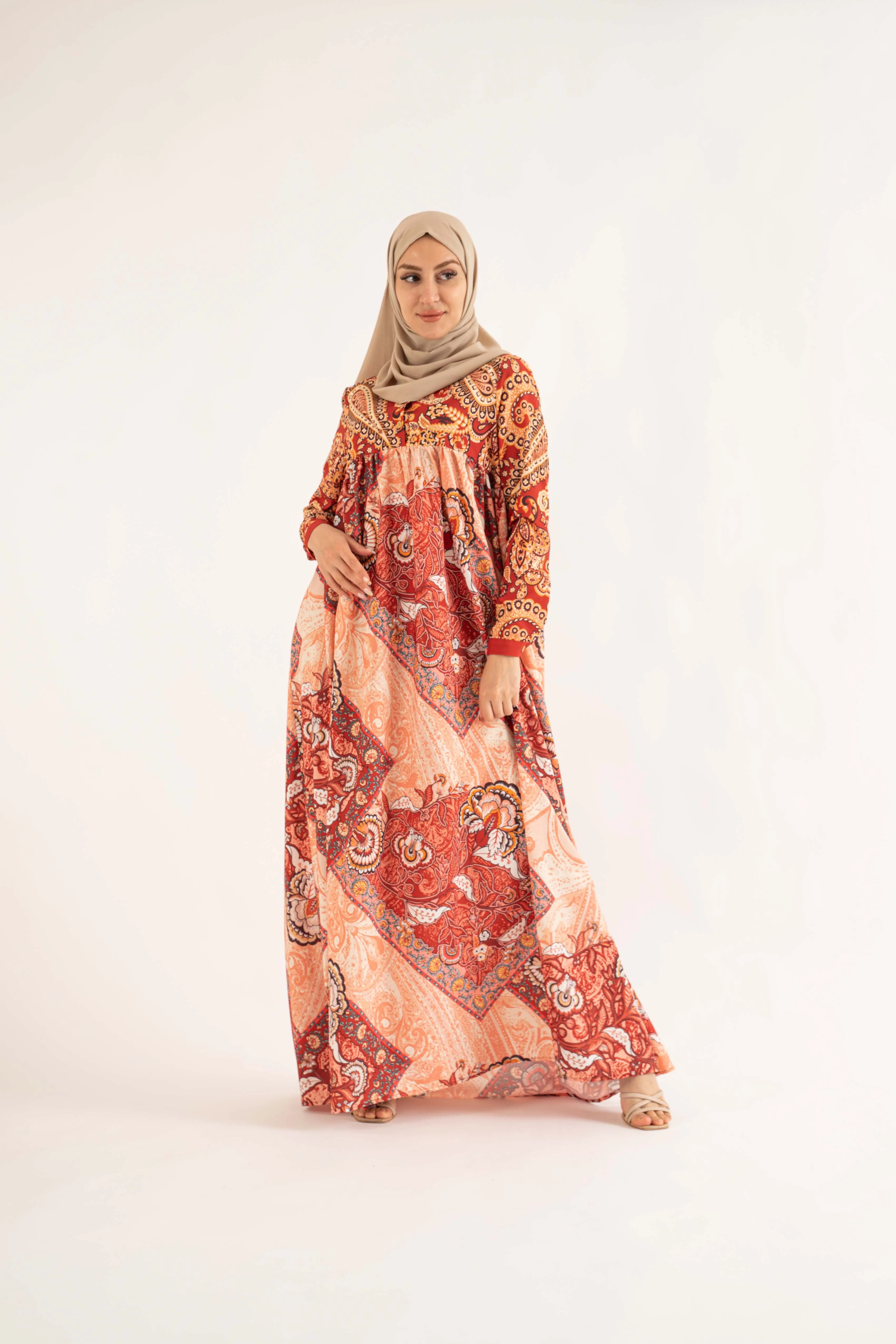Rawan Maxi Dress - Burgundy