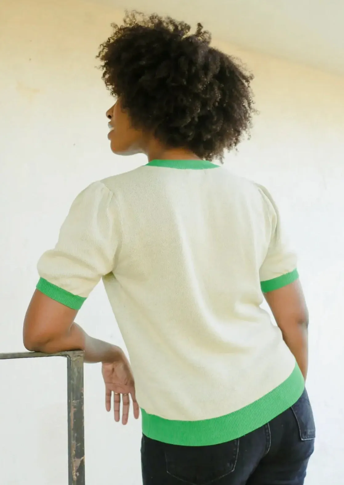 Sid Short Sleeve Sweater in Always Growing