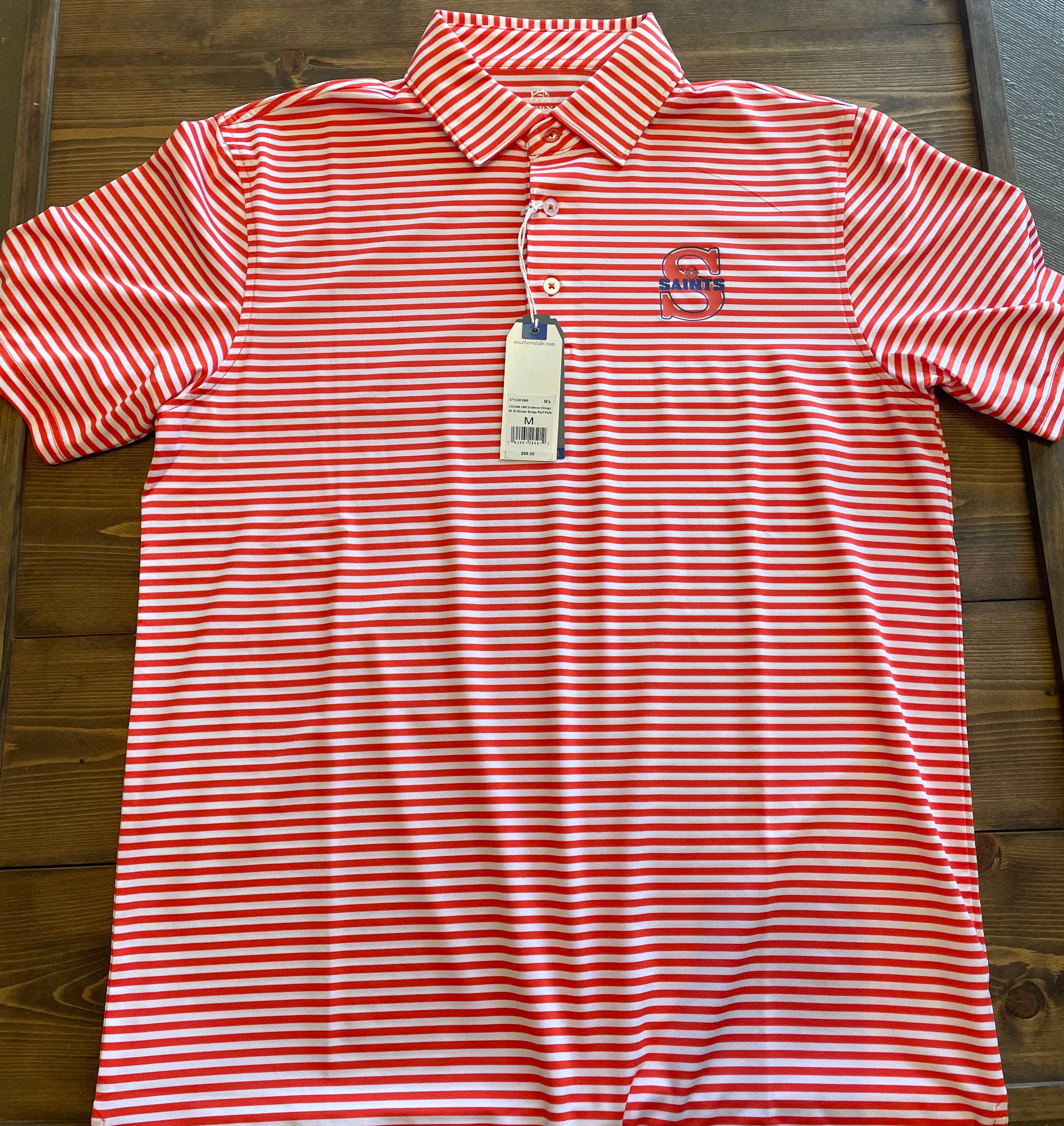 Southern Tide "Orange Saints" Polo
