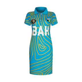 TEAM BAHAMAS POLO DRESS-AQUA