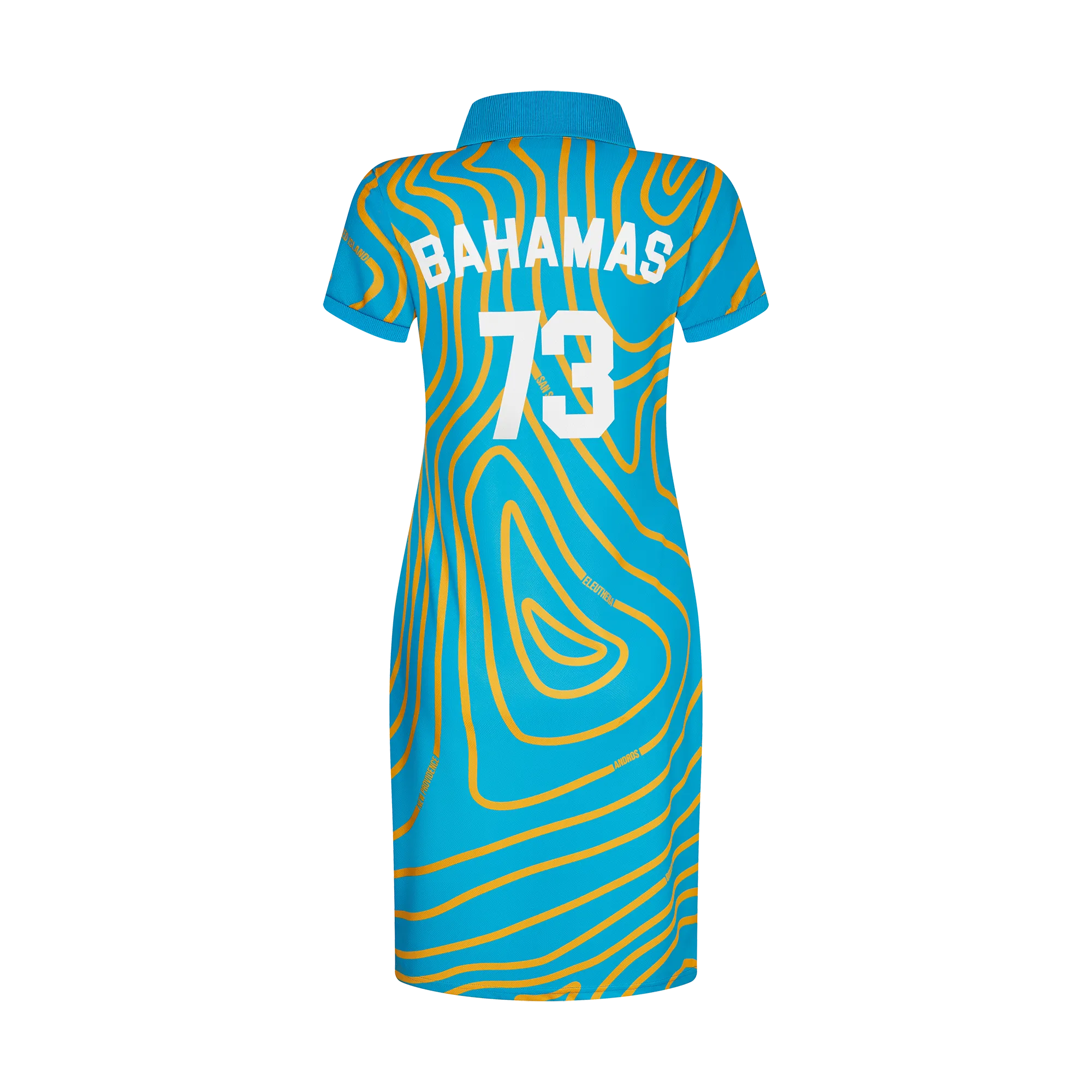 TEAM BAHAMAS POLO DRESS-AQUA