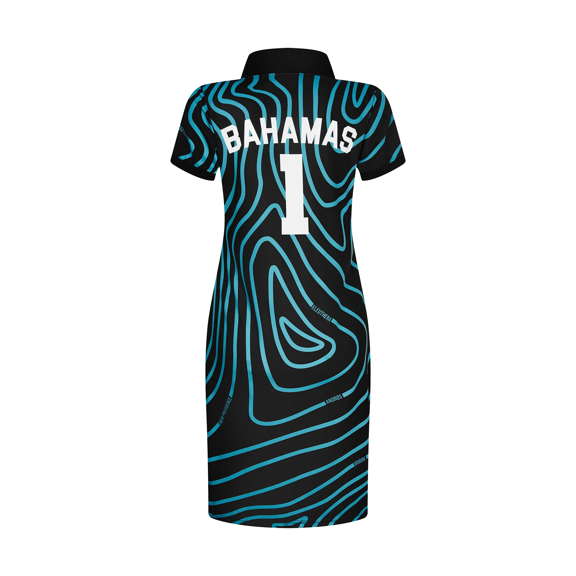 TEAM BAHAMAS POLO DRESS-BLACK