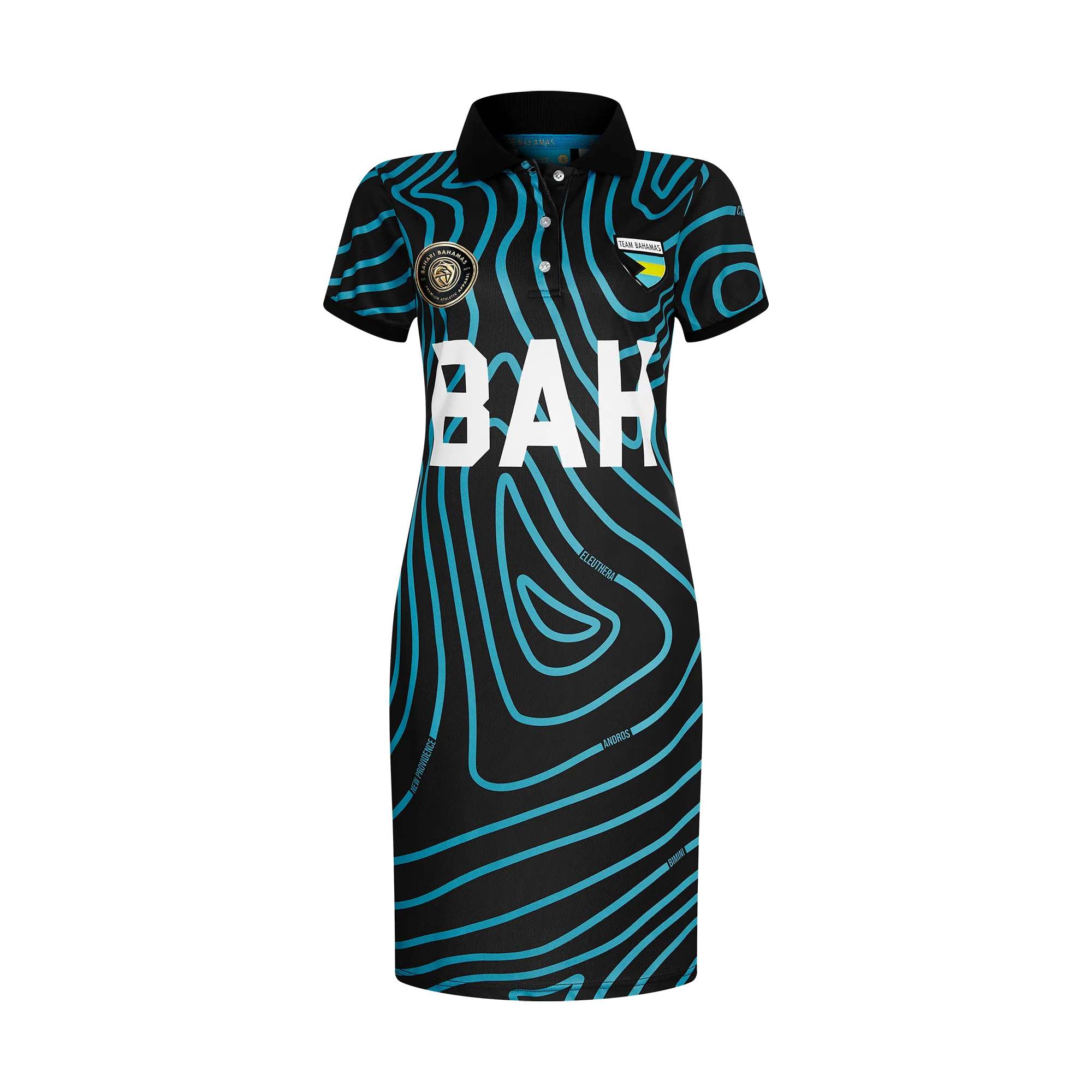 TEAM BAHAMAS POLO DRESS-BLACK