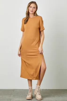 The Maeli Knit Maxi Dress in Camel-Sale