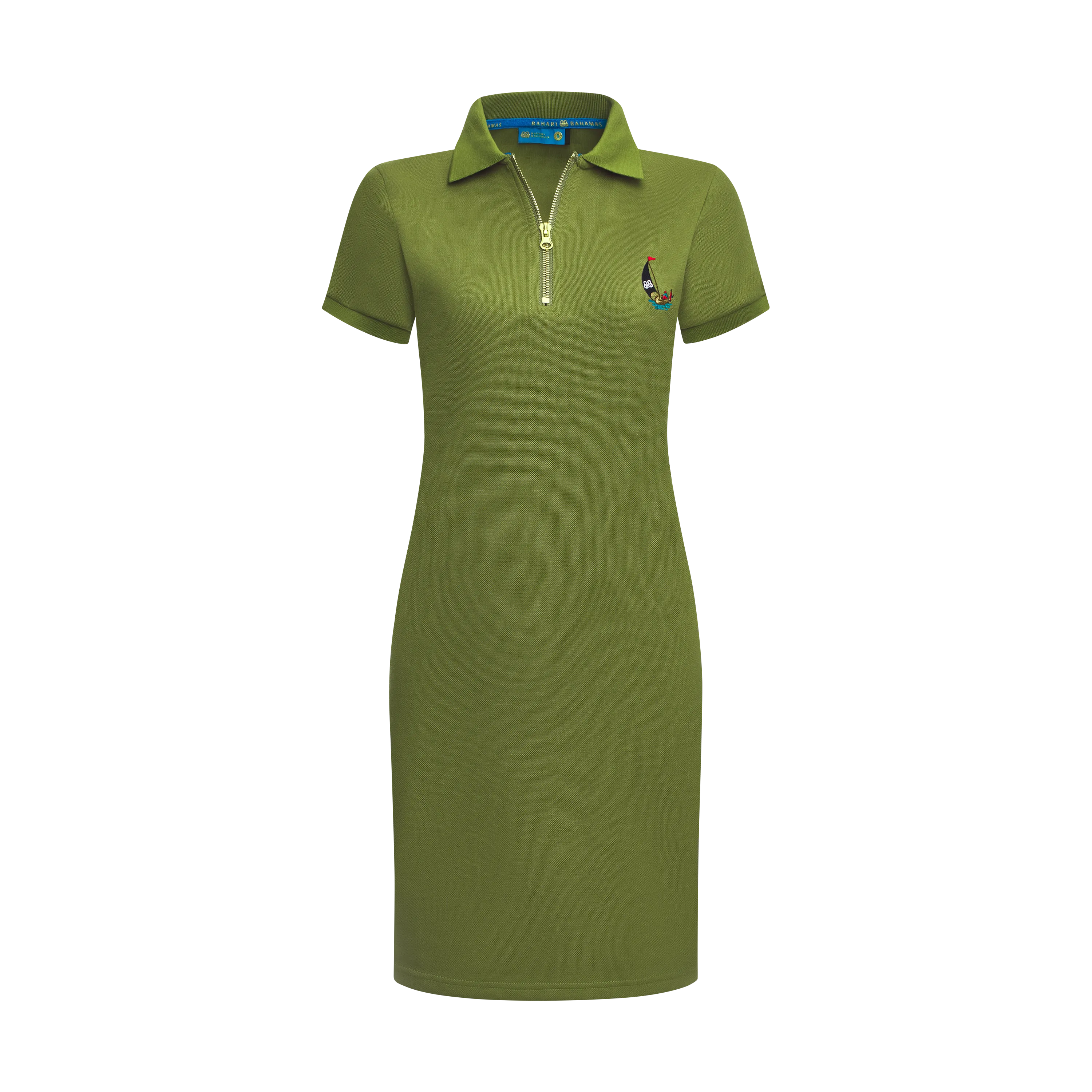 THE STAPLE POLO DRESS-MOSS