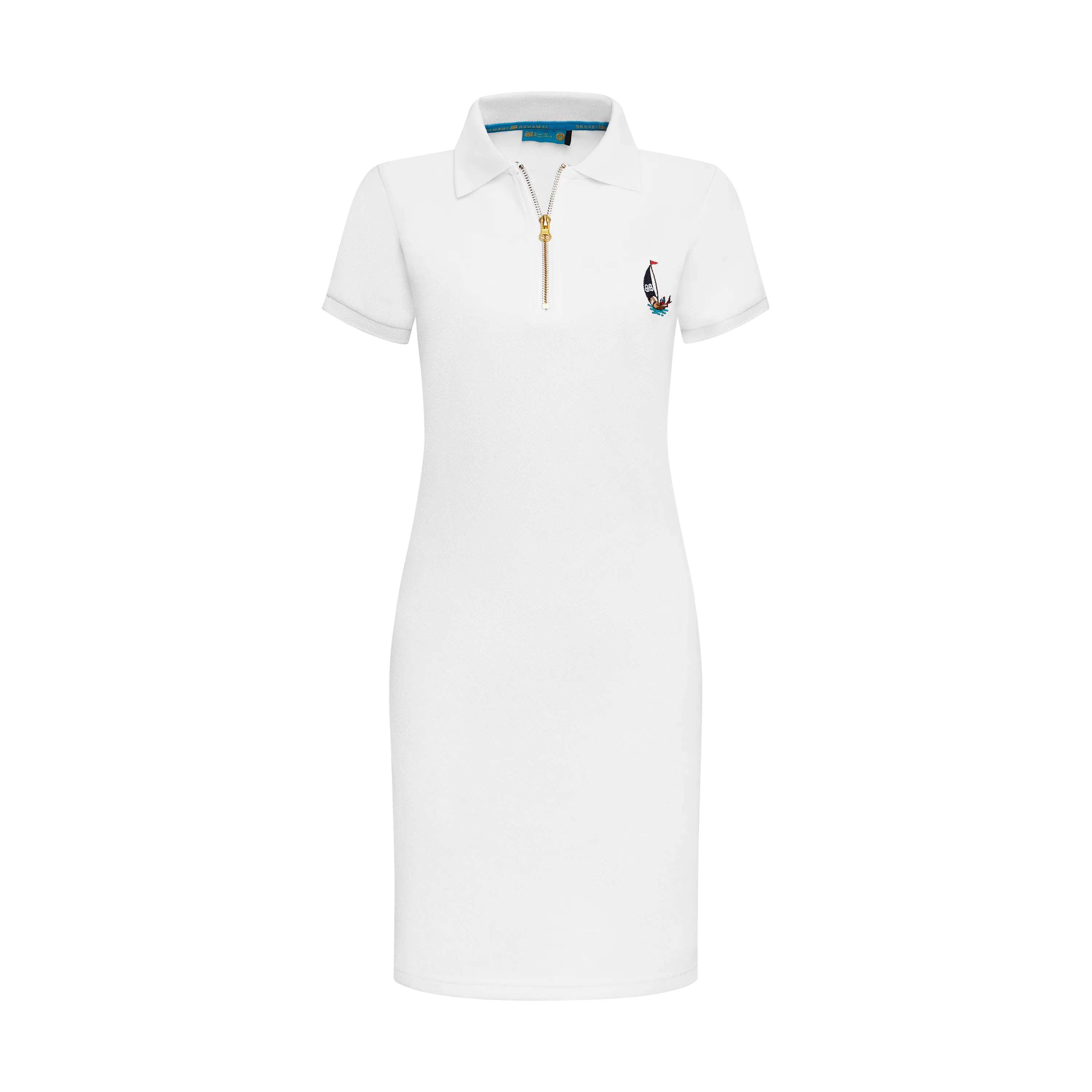 THE STAPLE POLO DRESS-WHITE