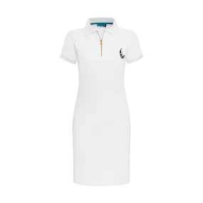 THE STAPLE POLO DRESS-WHITE