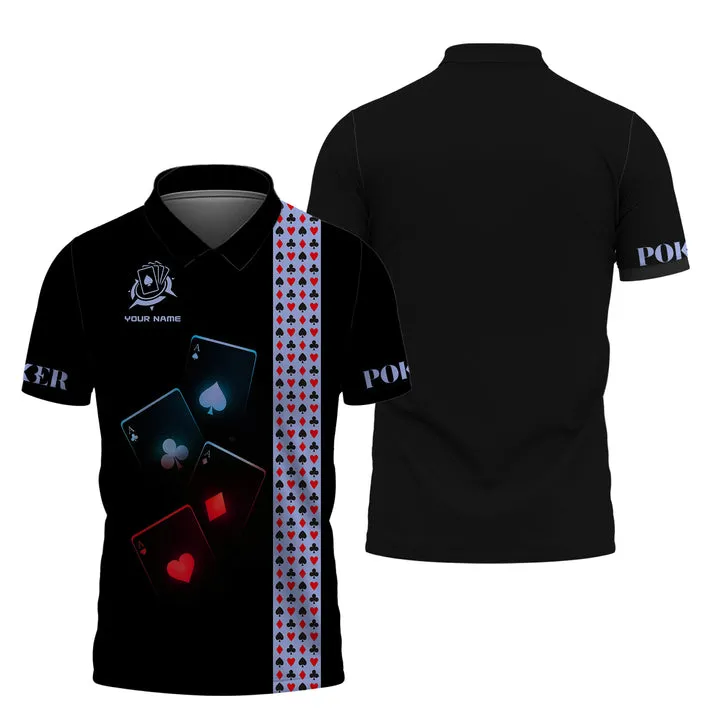 Unisex Shirt, Custom Name Poker T-Shirt, Poker Polo, Casino Poker