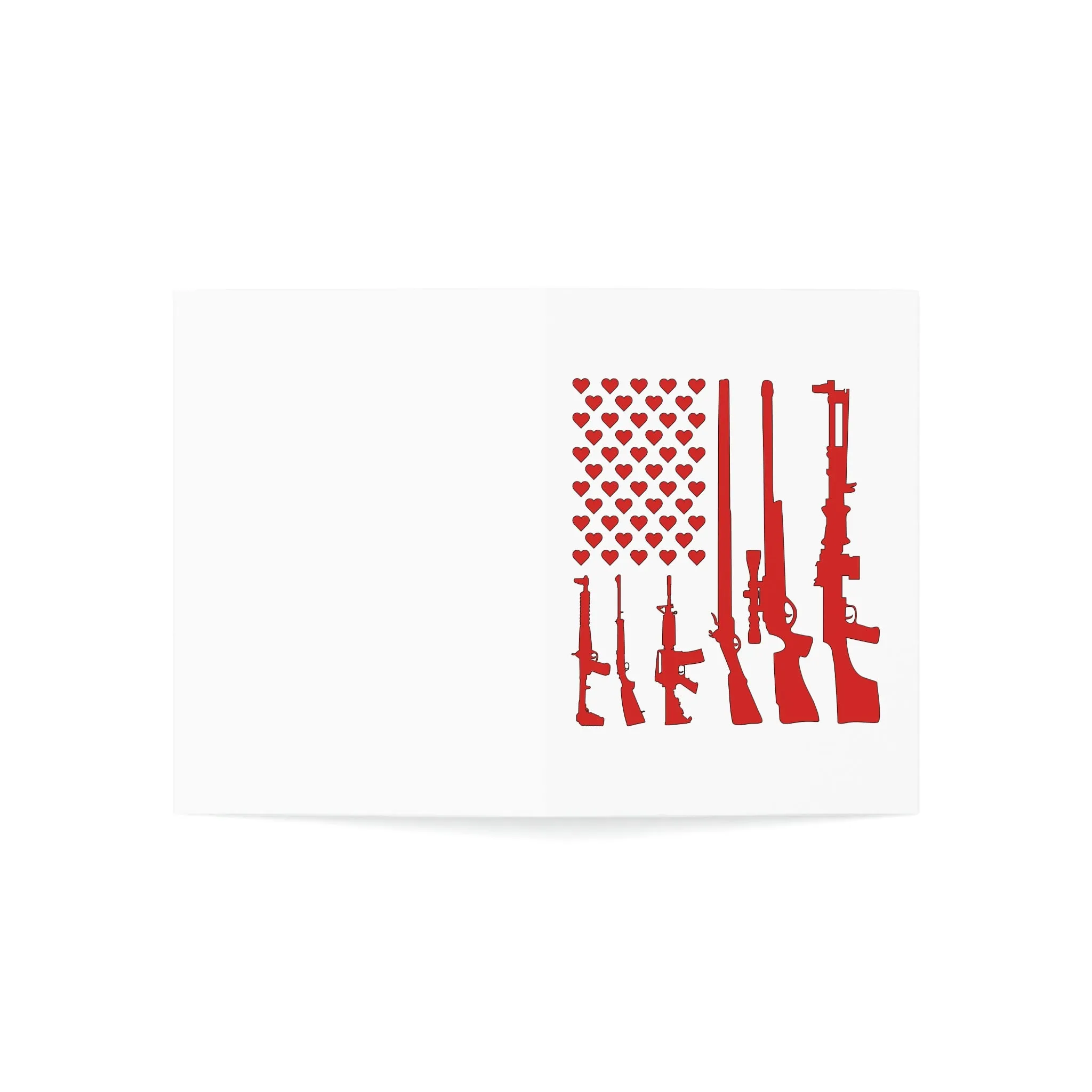 Valentine's Gun Flag Greeting Cards (1, 10, 30, and 50pcs)
