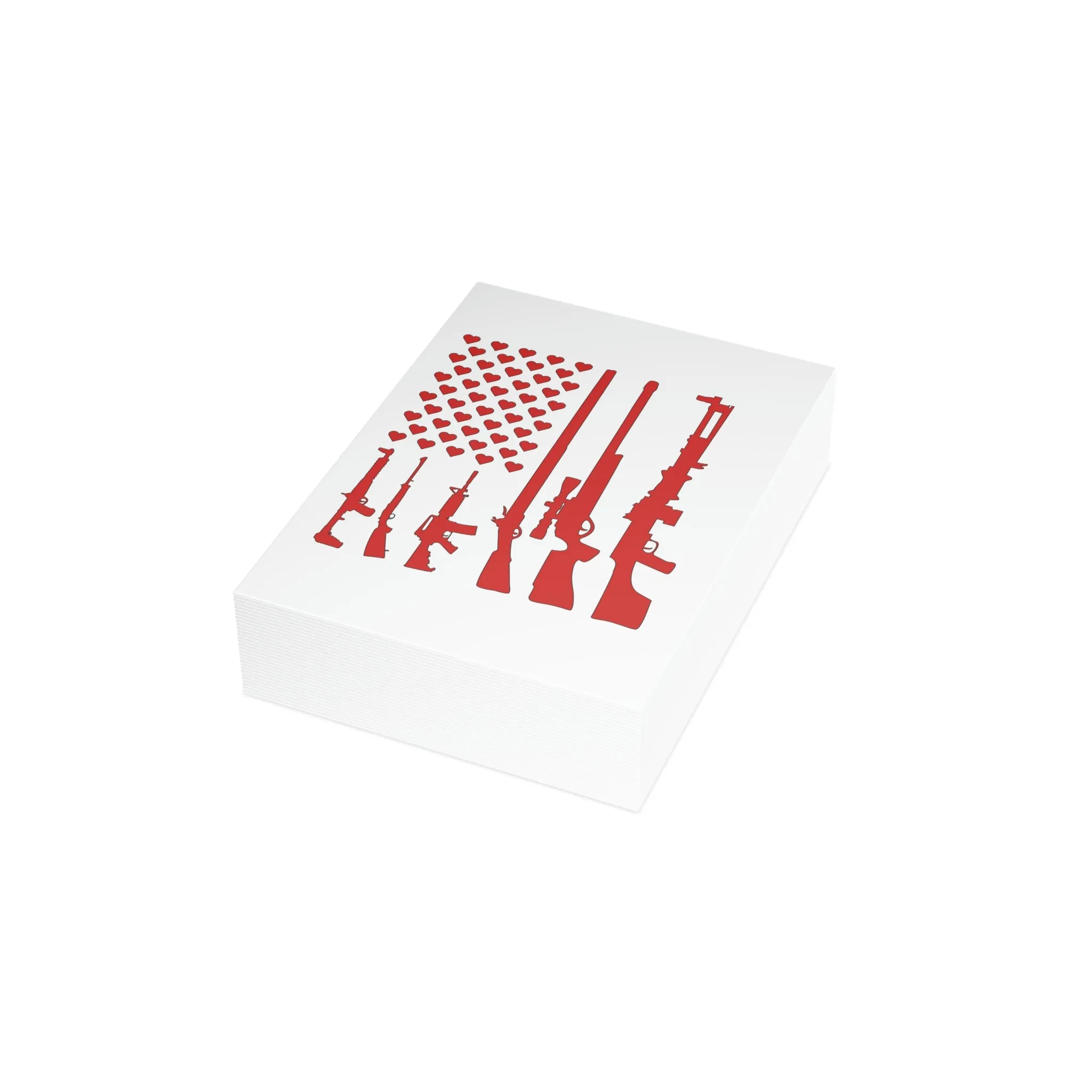Valentine's Gun Flag Greeting Cards (1, 10, 30, and 50pcs)