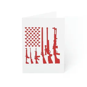 Valentine's Gun Flag Greeting Cards (1, 10, 30, and 50pcs)