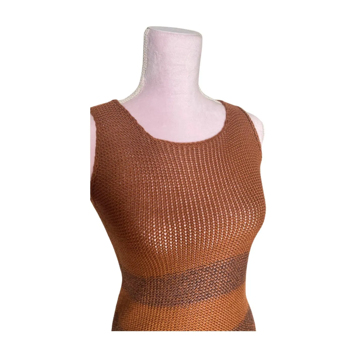 Vintage Max Mara Brown Stripe Sweater Tank