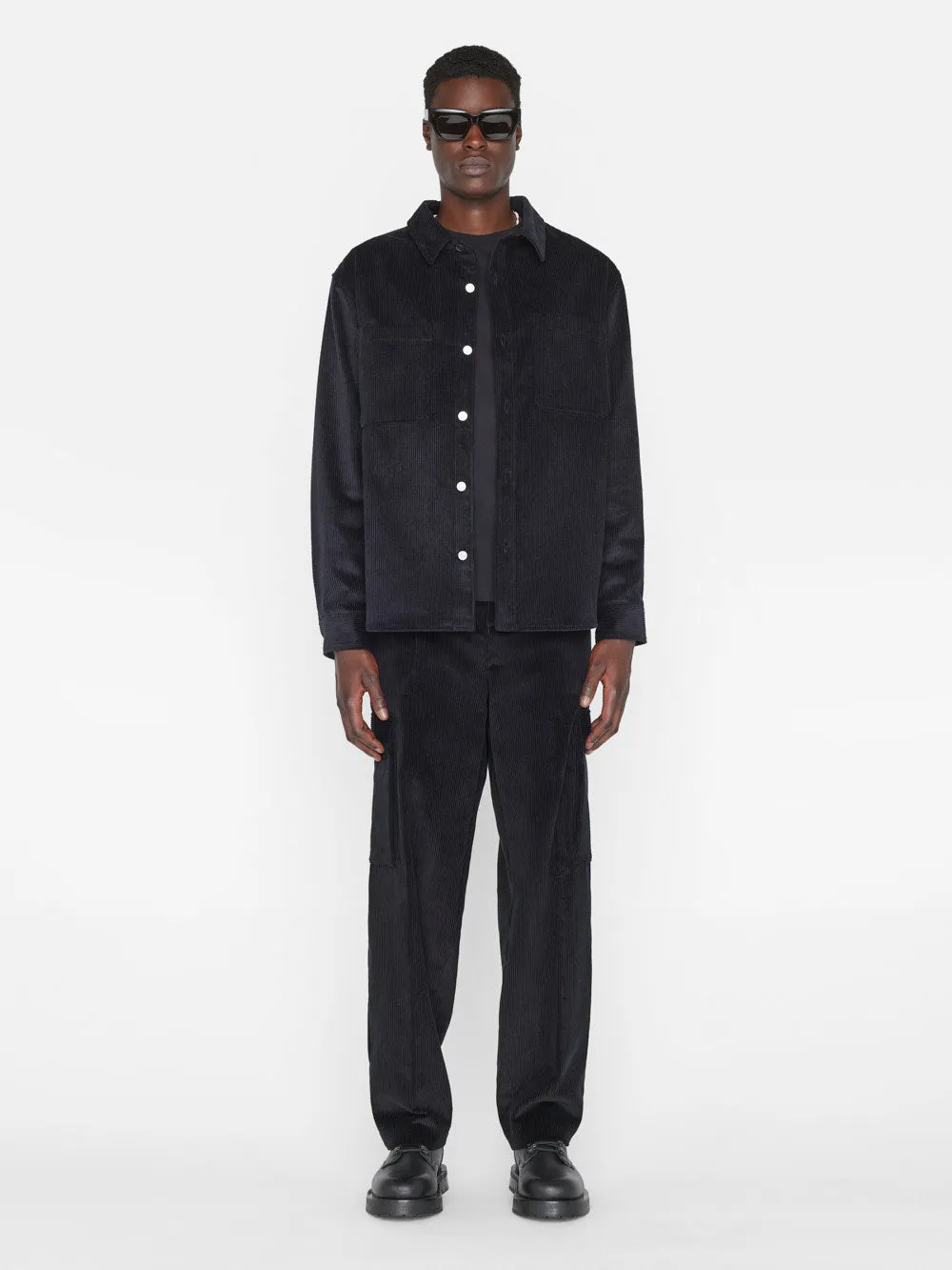 Wide Wale Corduroy Overshirt -- Noir