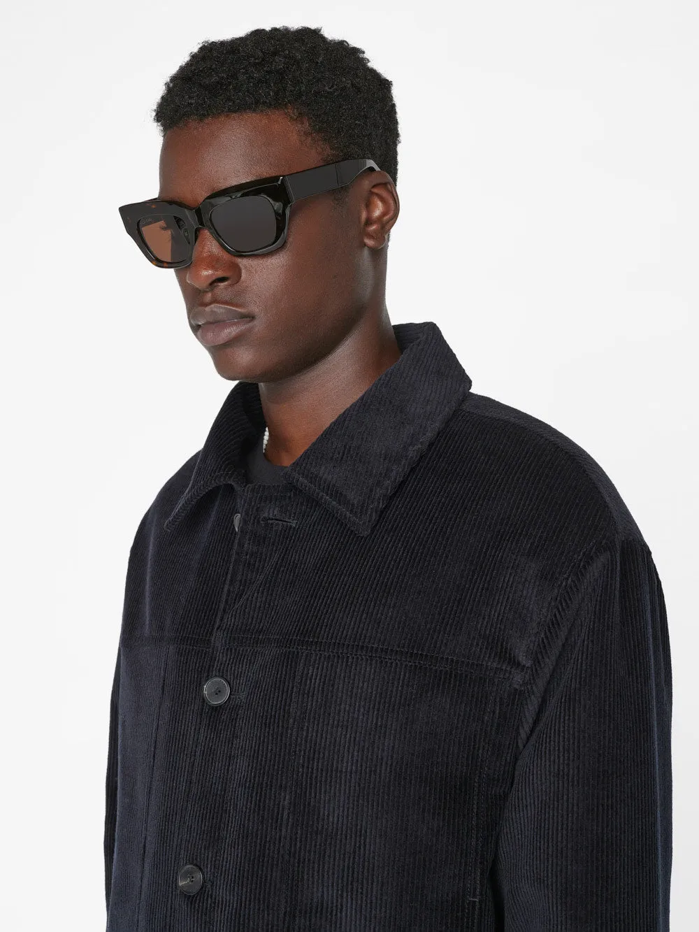 Wide Wale Corduroy Trucker Jacket -- Noir