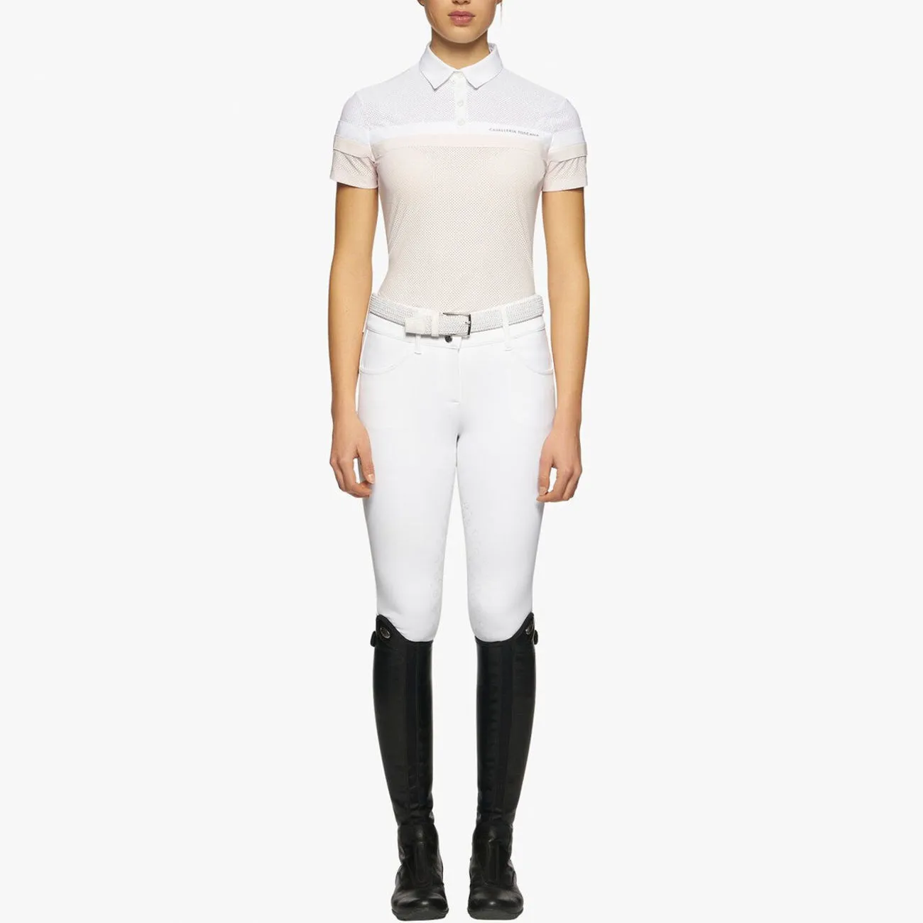 WOMEN&#x27;S SHORT SLEEVE POLO SHIRT IN JERSEY FABRIC