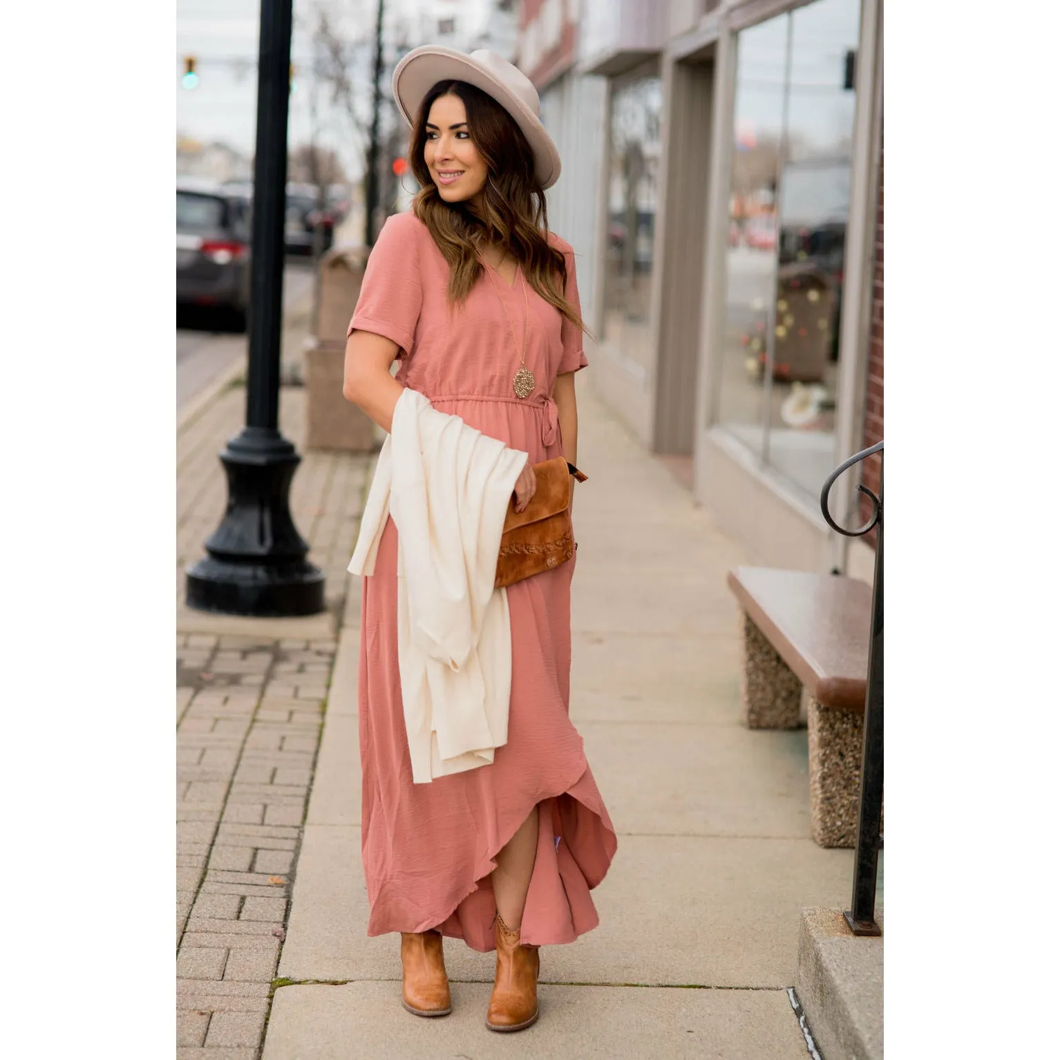 Wrap Tie Maxi Dress