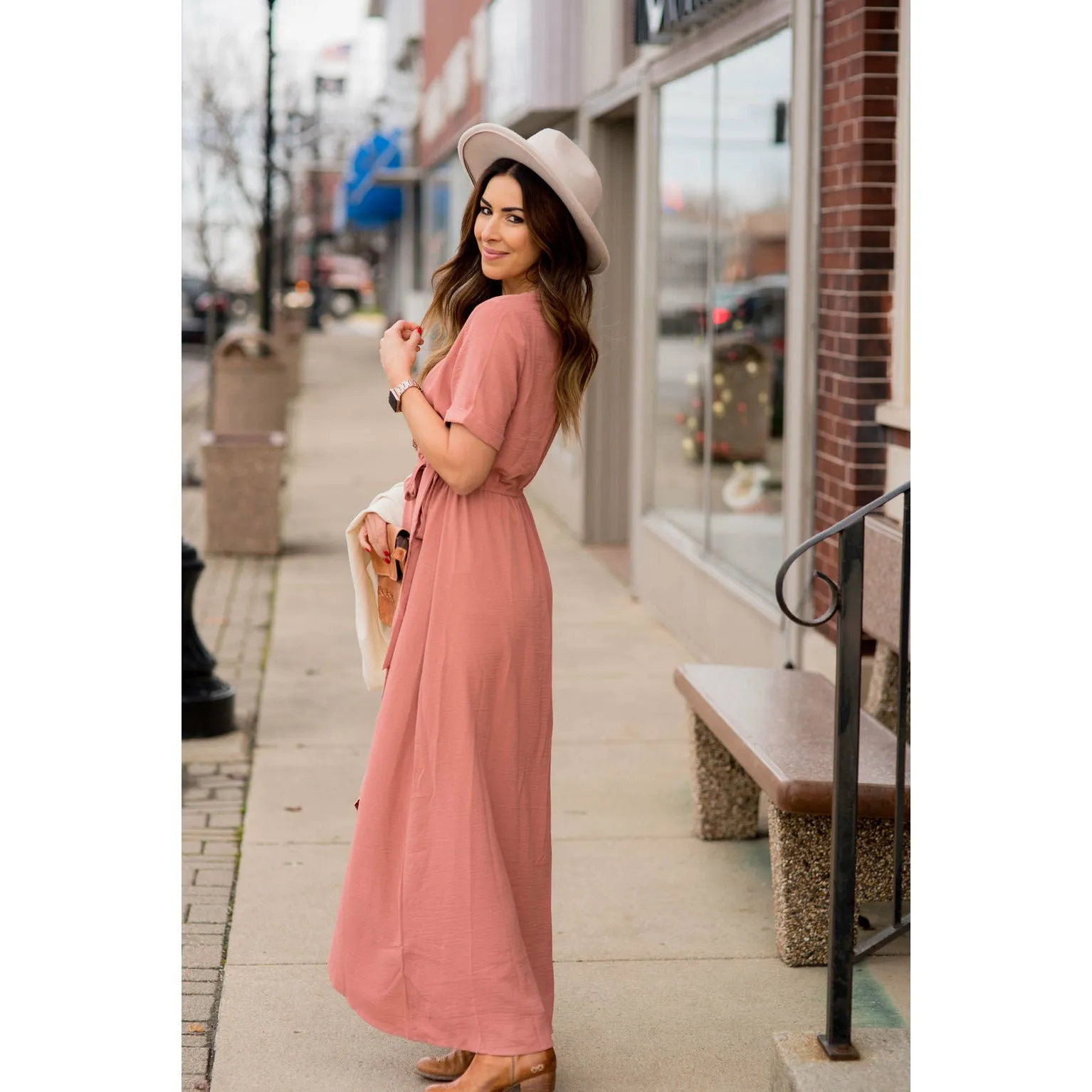 Wrap Tie Maxi Dress